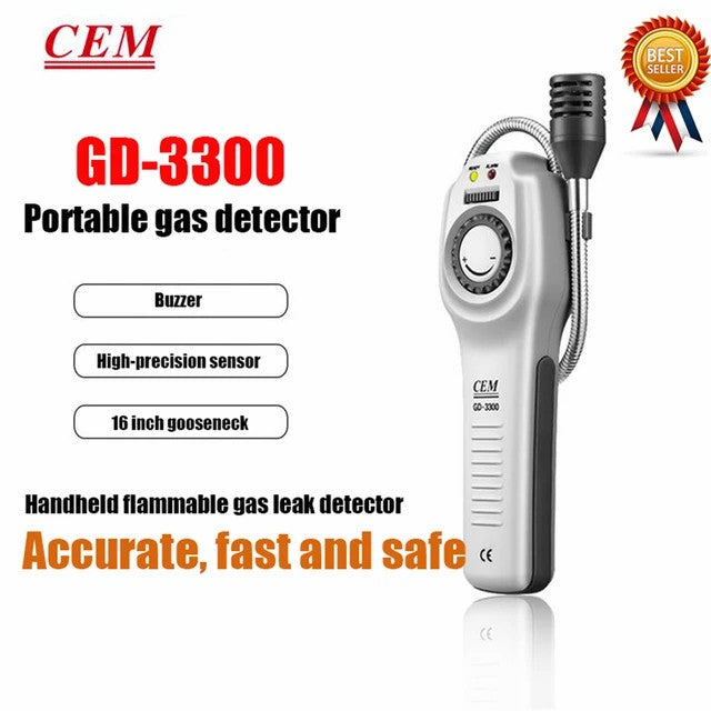 CEM GD-3000 GD-3300 GD-3303 Industrial Flammable Gas-Leak Detector Halogen Leak Detector Freon Buzzes Alarm CEM GD-3000 GD-3300 GD-3303 Industrial Flammable Gas-Leak Detector Halogen Leak Detector Freon Buzzes Alarm